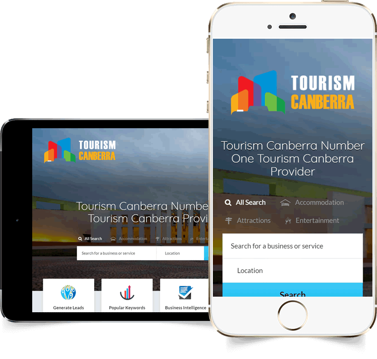 Tourism Canberra displayed beautifully on multiple devices